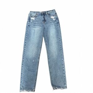 American Eagle Mom Jeans Size 2 High Rise Distressed Stretch Ankle